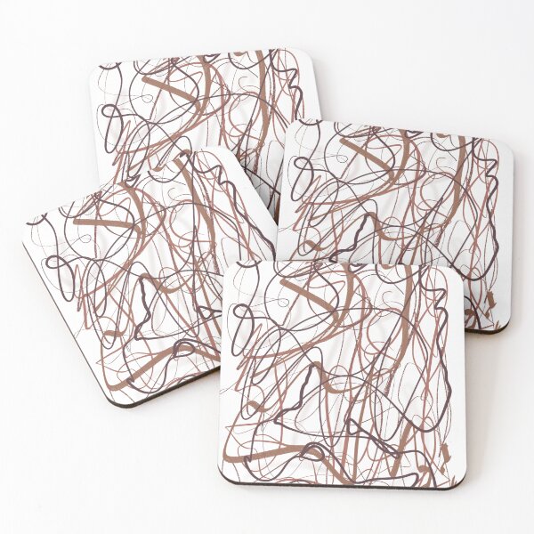 Item preview, Coffee Neutral Swirl Scribble Abstract Minimalist Contemporary Modern Warm Brown designed and sold by hopecope.