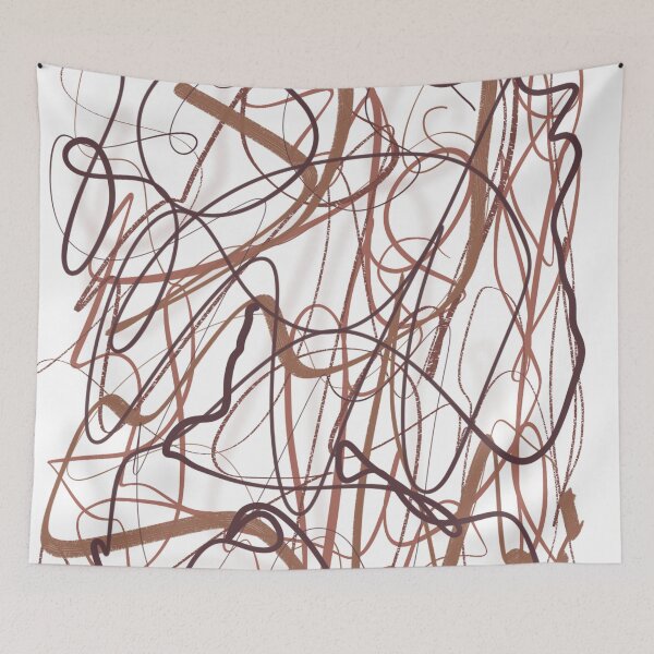 Item preview, Coffee Neutral Swirl Scribble Abstract Minimalist Contemporary Modern Warm Brown designed and sold by hopecope.