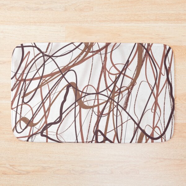 Item preview, Coffee Neutral Swirl Scribble Abstract Minimalist Contemporary Modern Warm Brown designed and sold by hopecope.
