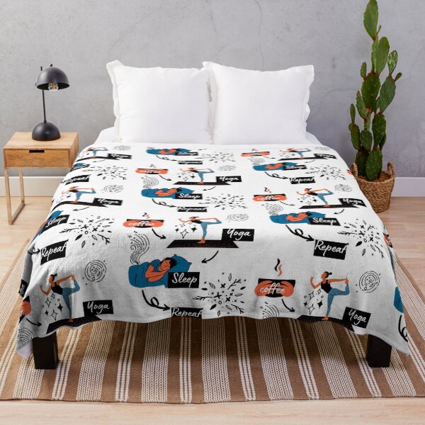 Aperçu de l'œuvre Coffee yoga sleep and repeat créée et vendue par A6tan-graphiste.