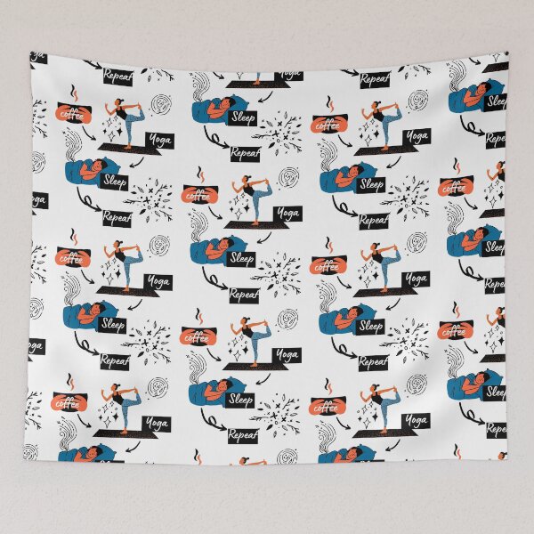 Item preview, Coffee yoga sleep and repeat designed and sold by A6tan-graphiste.