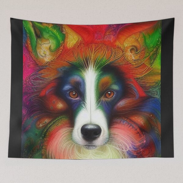 Artikelvorschau, Stammes-Border-Collie-Hundekunst 3 entworfen und verkauft von DiatomDesigns.