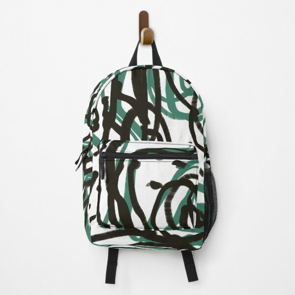 Item preview, Green Black Abstract Scribble Doodle Swirl Modern Minimalist Contemporary Emerald designed and sold by hopecope.