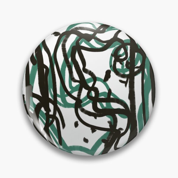 Item preview, Green Black Abstract Scribble Doodle Swirl Modern Minimalist Contemporary Emerald designed and sold by hopecope.