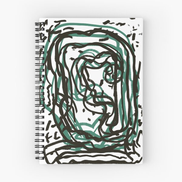 Item preview, Green Black Abstract Scribble Doodle Swirl Modern Minimalist Contemporary Emerald designed and sold by hopecope.