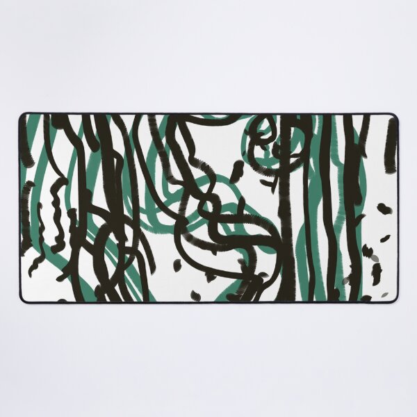 Item preview, Green Black Abstract Scribble Doodle Swirl Modern Minimalist Contemporary Emerald designed and sold by hopecope.