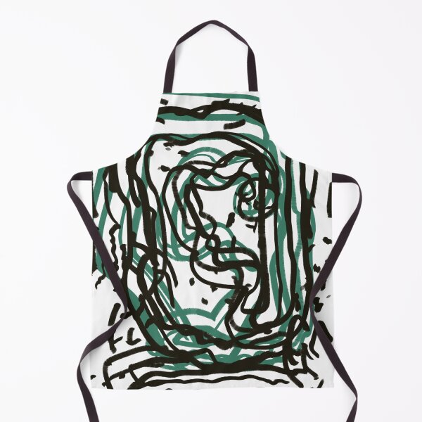 Item preview, Green Black Abstract Scribble Doodle Swirl Modern Minimalist Contemporary Emerald designed and sold by hopecope.