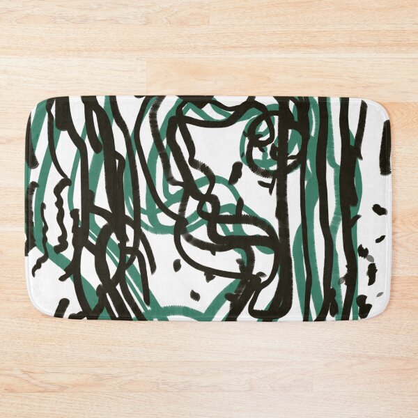 Artikelvorschau, Grüner schwarzer abstrakter Gekritzel-Gekritzel-Strudel-moderner unbedeutender zeitgenössischer Smaragd entworfen und verkauft von hopecope.