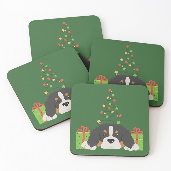 Item preview, Bernese Cattle Dog with Christmas Tree and Gifts designed and sold by SeasonalDogs.