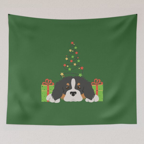 Item preview, Bernese Cattle Dog with Christmas Tree and Gifts designed and sold by SeasonalDogs.
