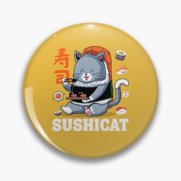 Item preview, Sushicat Funny Cat eating Sushi roller Japanese kawaii Food designed and sold by NUMAcreations.