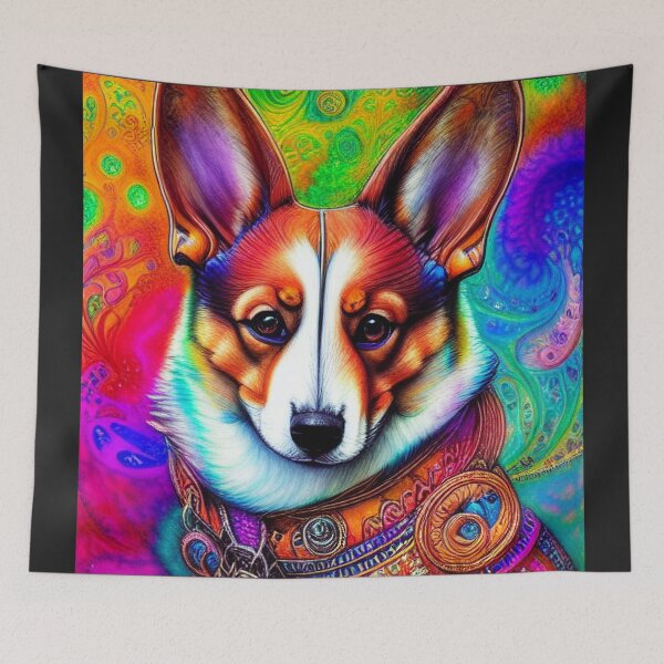 Item preview, Tribal Corgi Dog Art 2 designed and sold by DiatomDesigns.