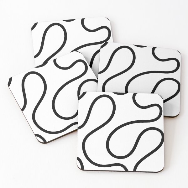 Item preview, Black and White Minimal Curves Lines Abstract Artwork designed and sold by patternsoup.