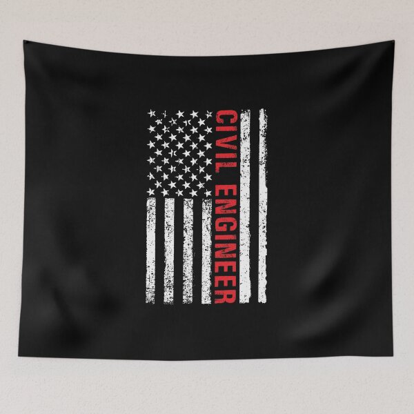 Item preview, Civil Engineer American Flag Design designed and sold by netdota.