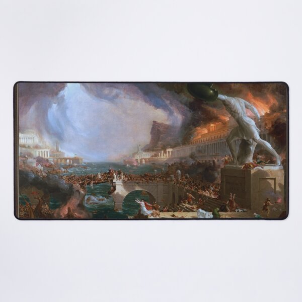 Destruction from The Course of Empire by Thomas Cole Remastered Xzendor7 Classical Art Reproduction Desk Mat