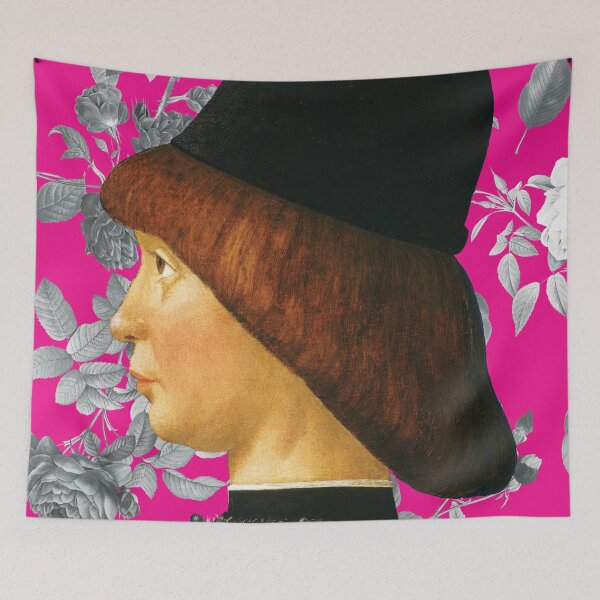 Item preview, Pink Floral Baldassare Estense portrait of Francesco II Gonzaga, marchese IV di Mantova designed and sold by BeaSchoney.