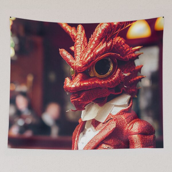 Item preview, Red Dragon in a suit illustration #1 designed and sold by ZAKAABDE2020.
