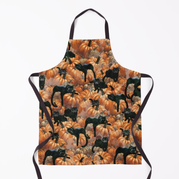 Item preview, Black Cats in the Pumpkin Patch, pattern with pumpkins, color autumn, orange, hello fall autumn lovers designed and sold by Collagedream.
