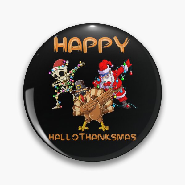 Item preview, Happy Hallothanksmas Skeleton Turkey Santa Dabbing designed and sold by RockBeeDesigns.