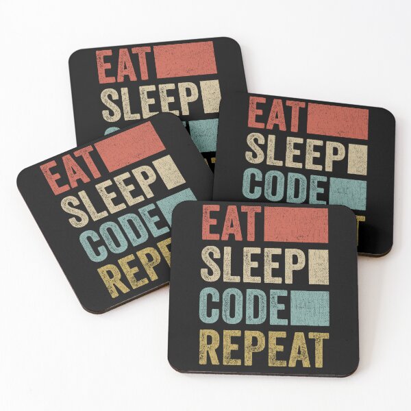 Item preview, Software Developer Coder Retro Eat Sleep Code Repeat designed and sold by PandaPope.