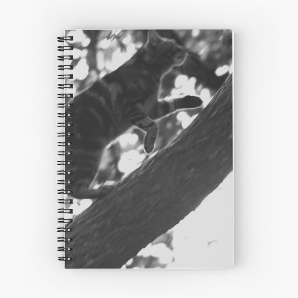 Item preview, cat climbing tree black and white designed and sold by Francespoppy.