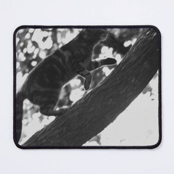 Item preview, cat climbing tree black and white designed and sold by Francespoppy.