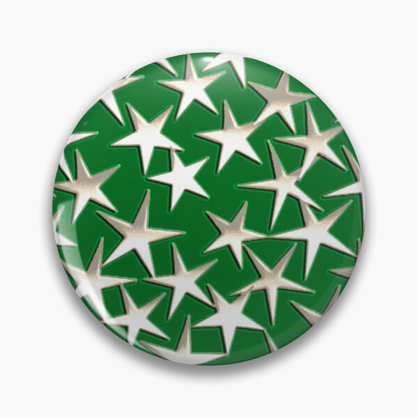 Item preview, Silver Metallic Textured Stars on Emerald Green  designed and sold by Marymarice.