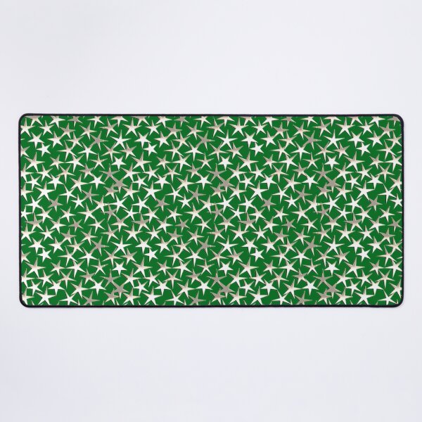 Item preview, Silver Metallic Textured Stars on Emerald Green  designed and sold by Marymarice.