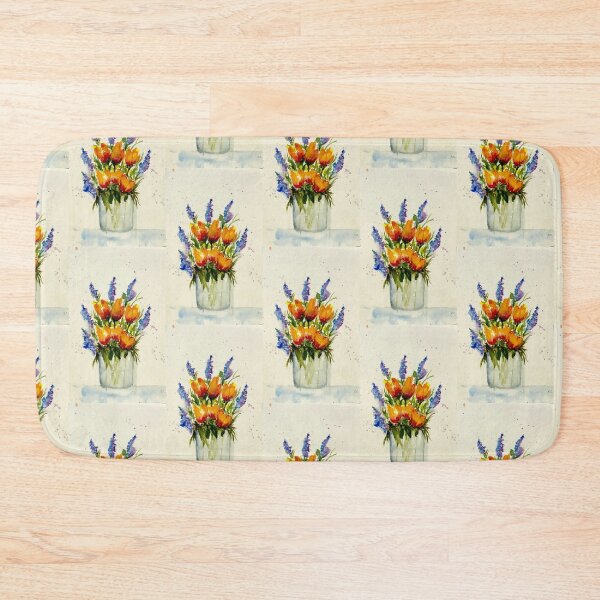 Item preview, Vase of bright summery flowers  designed and sold by watercolorsLiz.