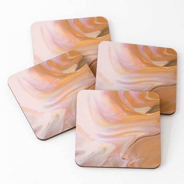 Item preview, Peach Liquid Marble Painting, Swirls, Fluid Art designed and sold by newburyboutique.