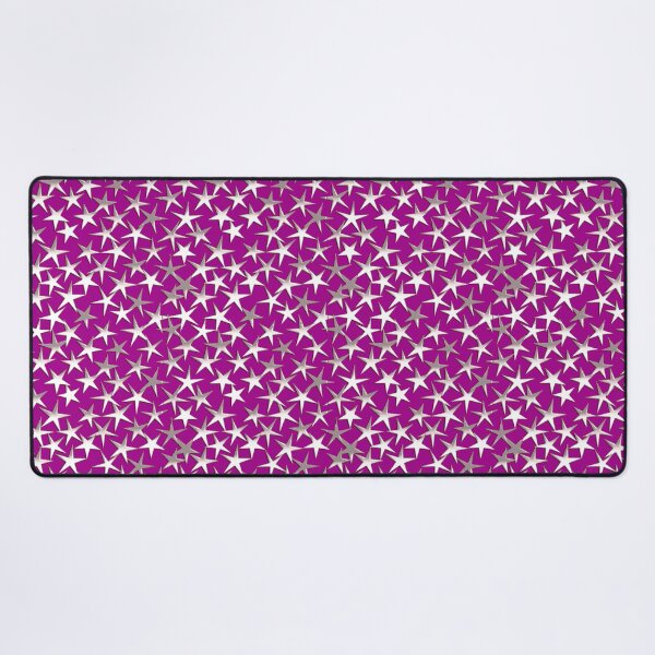 Item preview, Silver Metallic Textured Stars on Amethyst Purple designed and sold by Marymarice.