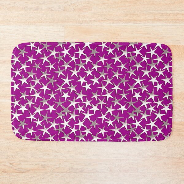 Item preview, Silver Metallic Textured Stars on Amethyst Purple designed and sold by Marymarice.