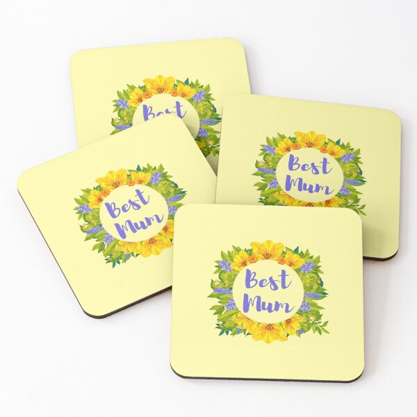 Item preview, Best Mum Flower Wreath Design Yellow Purple Daffodils designed and sold by TheCupfulCo.