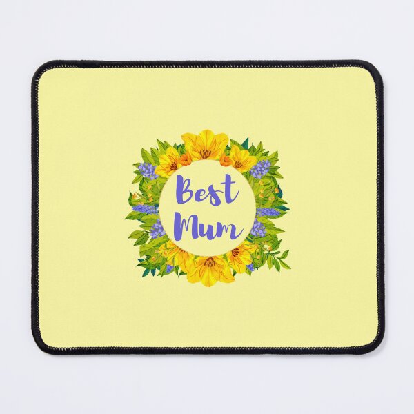 Item preview, Best Mum Flower Wreath Design Yellow Purple Daffodils designed and sold by TheCupfulCo.