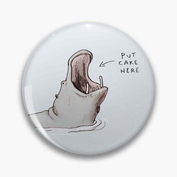 Item preview, Put Cake Here Hungry Hippopotamus designed and sold by SophieCorrigan.