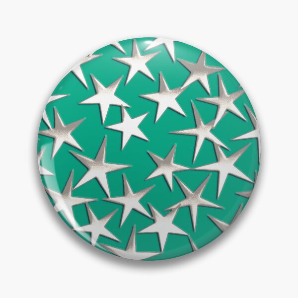 Item preview, Silver Metallic Textured Stars on Turquoise designed and sold by Marymarice.