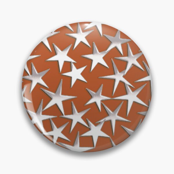 Item preview, Silver Metallic Textured Stars on Rust Brown designed and sold by Marymarice.