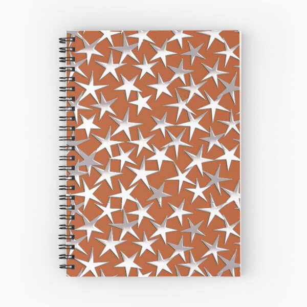 Item preview, Silver Metallic Textured Stars on Rust Brown  designed and sold by Marymarice.