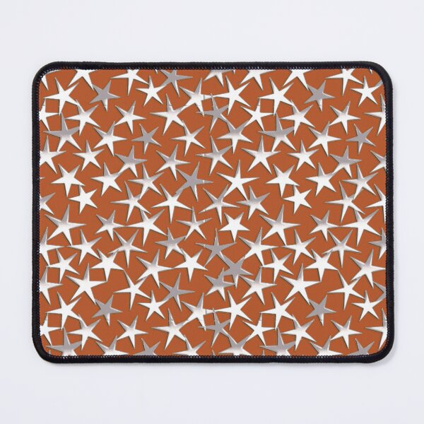 Item preview, Silver Metallic Textured Stars on Rust Brown  designed and sold by Marymarice.