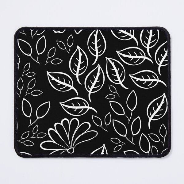 Item preview, black and white seamless repeat floral texture pattern design designed and sold by DesignsByMadiha.