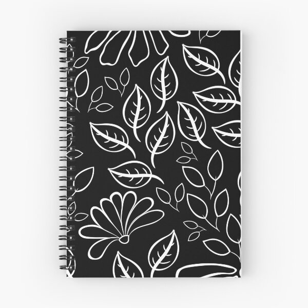 Item preview, black and white seamless repeat floral texture pattern design designed and sold by DesignsByMadiha.