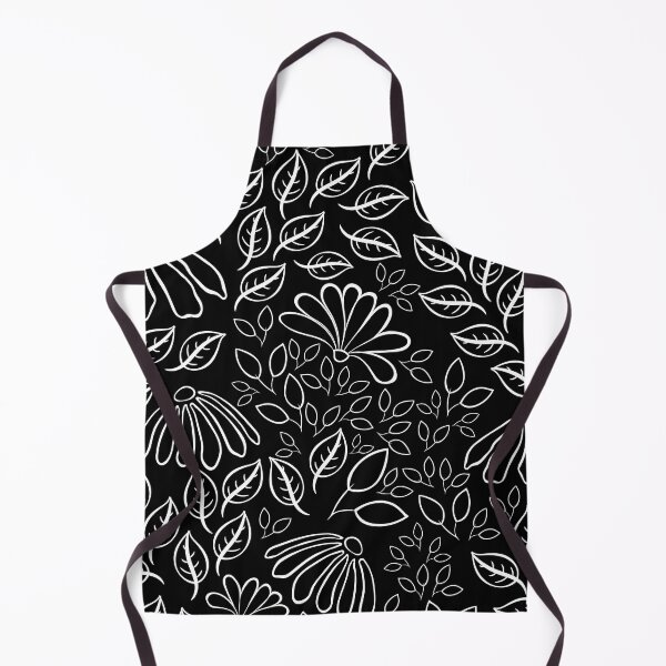 Item preview, black and white seamless repeat floral texture pattern design designed and sold by DesignsByMadiha.