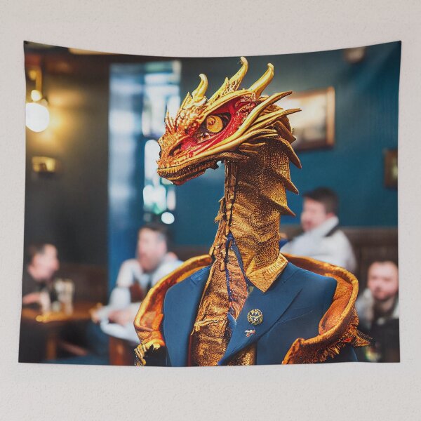 Item preview, Dragon in a suit illustration #2 designed and sold by ZAKAABDE2020.