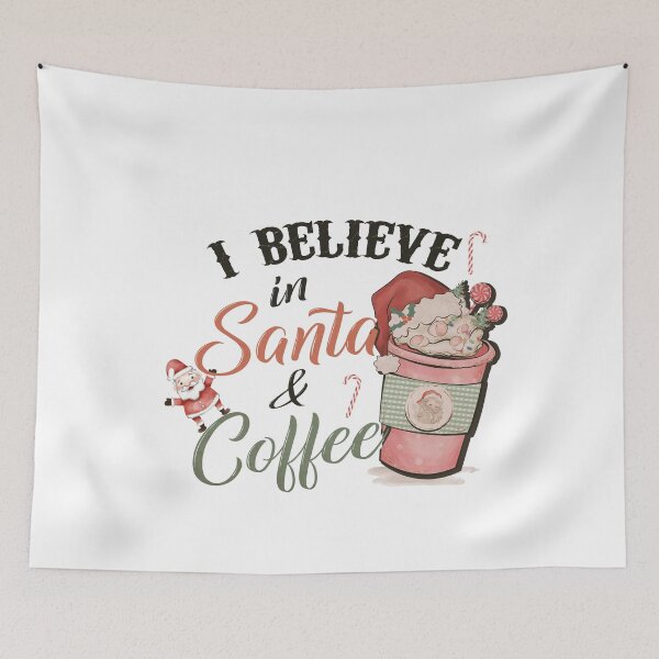 Item preview, Vintage Christmas Santa Coffee designed and sold by HappyLifeCreate.