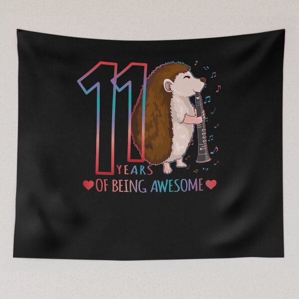 Item preview, 11 Years Of Being Awesome - Hedgehog 11th Birthday designed and sold by Ibu83.