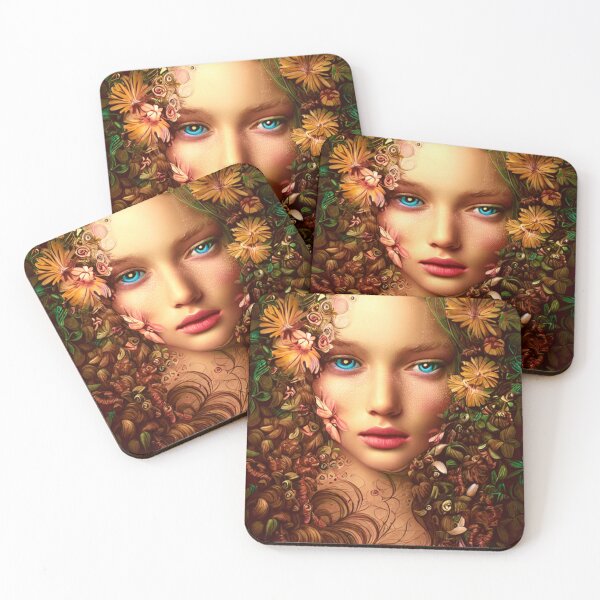 Item preview, Art Illustration Girl with Flowers Twenty Five designed and sold by I-Dream-Designs.