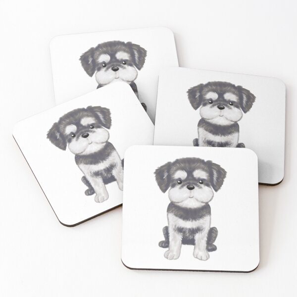 Item preview, Mini Schnauzer - smiling pup designed and sold by jollyinu.