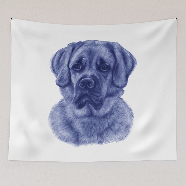 Artikelvorschau, Großer roter Hund - blau kolorierte Version entworfen und verkauft von SylvieG18.