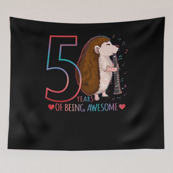 Item preview, 5 Years Of Being Awesome - Hedgehog 5th Birthday designed and sold by Ibu83.