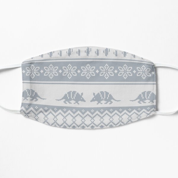 Holiday Armadillo pattern light gray Flat Mask